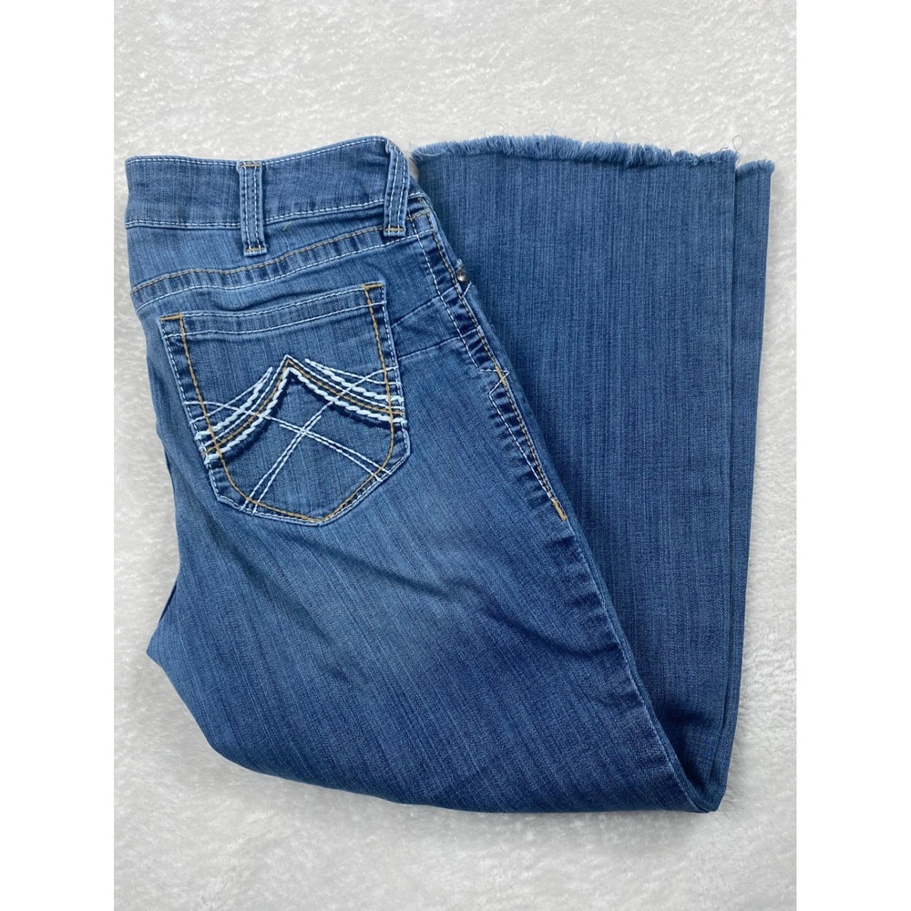 Ariat REAL Denim Women's Bootcut Jeans Blue Frayed Hem Size‎ 32S